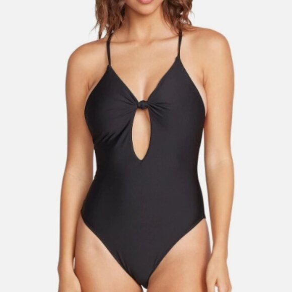 NWT! Volcom Black Simply Seamless Convertible Cutout One Piece Swimsuit NEW! - Picture 1 of 4